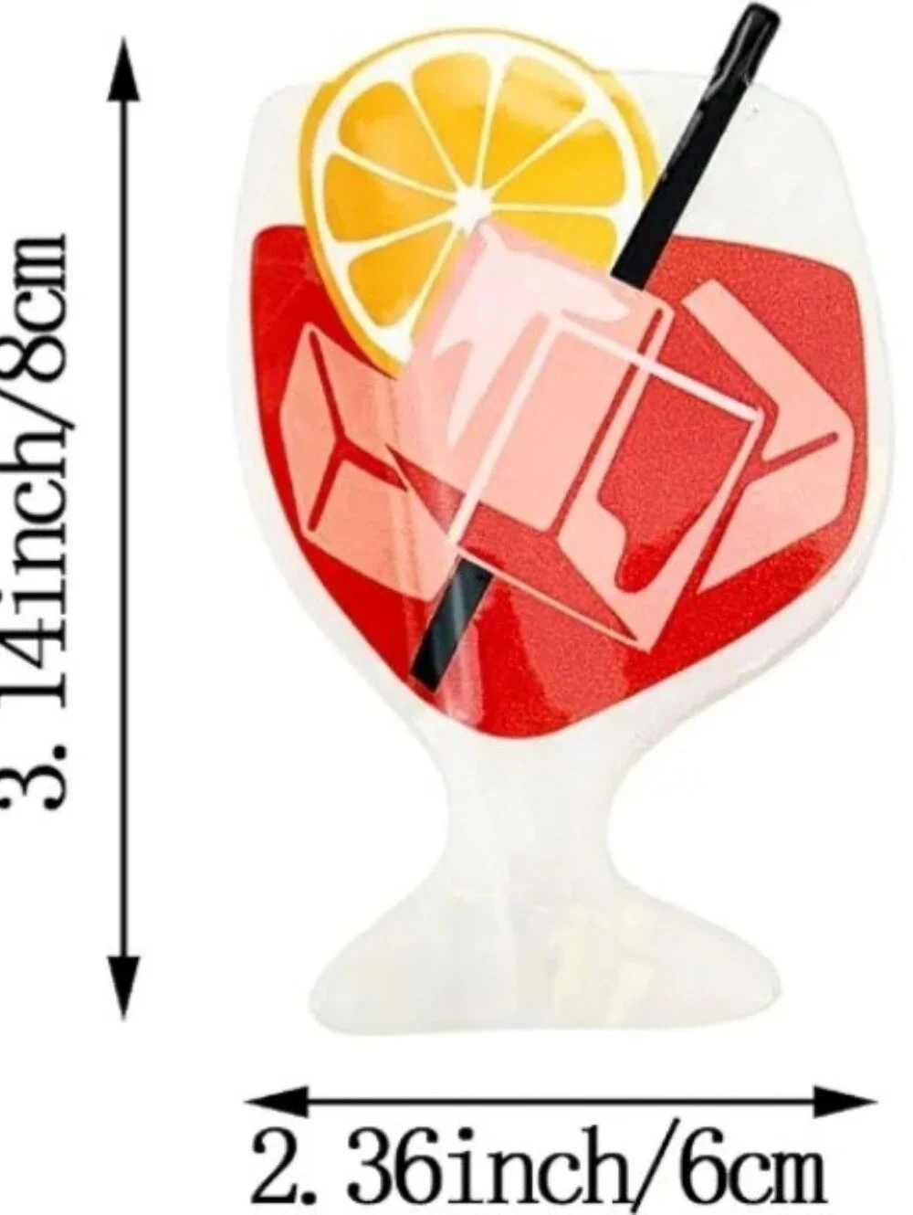 🍎NEW Cocktail & Lemon Hair Clip Ice On The Rocks